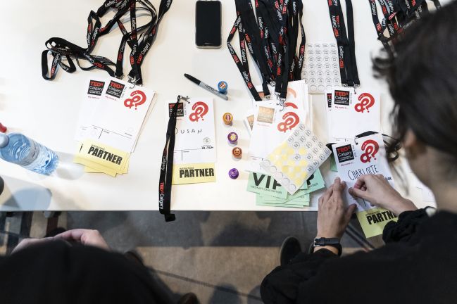 Registration table, TEDxCalgary &quot;Signal vs Noise&quot;, 2017
