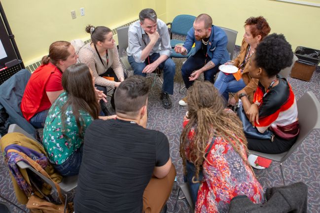 Participants in discussion at ENGAGE: Intentionally